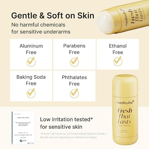 medicube Kojic Acid & Turmeric Aluminum-Free Deodorant | Vanilla & Pistachio Perfumed Stick, All-Day Odor Protection for Women & Men | Underarm Brightening Care | Korean Skincare, 2.92 oz. thumbnail 7