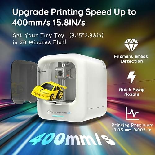 AOSEED AI-Powered 3D Printer for Kids, 3D Printer with 8 PLA Filament Set, AI Design App, Huge Toy Library, Up to 400mm/s Faster Speed, W/ 16+ Mini 3D Design Module, App Control, X-Maker Joy AI+ thumbnail 7