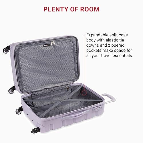 SwissGear 7366 Signature Hardside Expandable Luggage with Spinner Wheels, TSA Lock, Evening Haze, Checked-Medium 23-Inch thumbnail 7