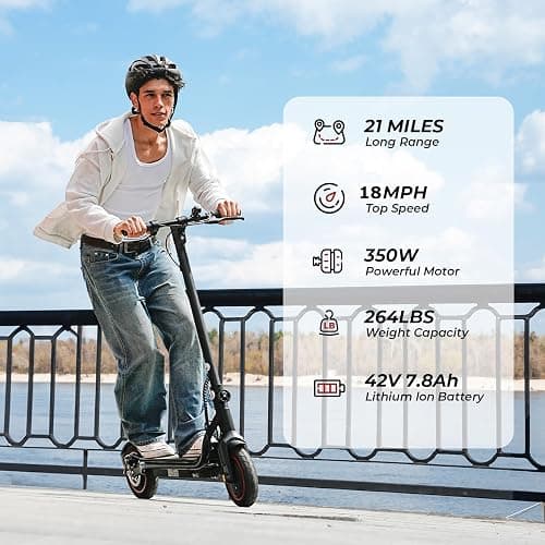Electric Scooter, 350/800/1000W Motor, Max 18/25/37 Miles Long Range, 22/28 MPH Top Speed, 8.5"/10" Tires, 264/330 Lbs Load, Off Road Electric Scooter, E Scooter for Adults, UL 2272 Tested thumbnail 2