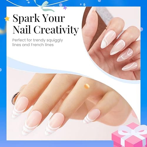 beetles Gel Polish Swirl Nail Art Gel White Gel Liner Nail Polish White Nail Polish 1 pcs 7ml Classic White Color Gel Art Paint for Thin French Line Nail Art Polish Soak off Uv Lamp Manicure Salon - White*1pc thumbnail 4