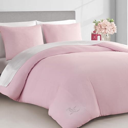 Juicy Couture Marshmallow Pink Velour Full/Queen Comforter Set - 3 Piece Luxury Bedding Ensemble thumbnail 5