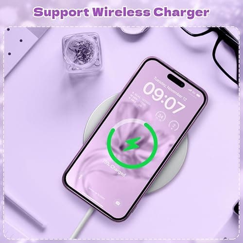 FABSPARK Clear Case for iPhone 16 Plus,Glitter 3D Bow,Purple/Silver Bow | Bling Ribbon | Shiny Sparkly Crystal Diamond Rhinestone Sequin | Transparent for iPhone 16 Plus Case - Purple/Silver Bow thumbnail 6