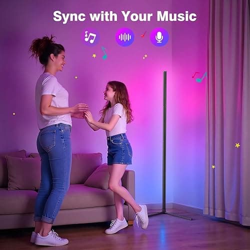 Corner Floor Lamp, 2 Pack LED Corner Lamp with App/Remote/Button Control, Smart RGB Floor Lamp with 16 Million DIY Colors & 68+ Scene, 300+ Scene, Music Sync for Living Room, Bedroom, Gaming Room thumbnail 4