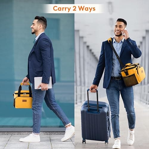 Lifewit Medium Lunch Bag, Insulated Lunch Box, Soft Cooler Cooling Tote for Adult Men Women, Orange 12-Can (9L) thumbnail 7