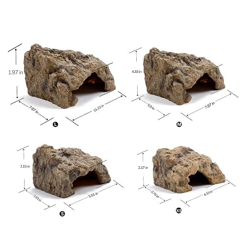 Repticircle Reptile Hide for Leopard Gecko,Bearded Dragon,Ball Python & Tortoise – Terrarium Habitat Décor, Snake & Lizard Hideout (Resin, Small) thumbnail 4