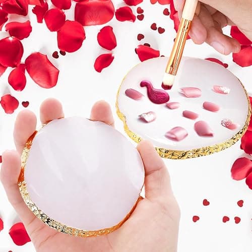 Abeillo Resin Nail Art Palette, Nail Polish Palette Nail Painting Mixed Color Palette Gilded Edge Nail Art Color Mixing Tray DIY Nail Gel Makeup Display Board Pallet for Nail Art thumbnail 8