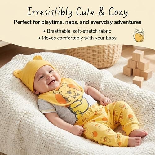 Disney Winnie the Pooh Baby 4-Piece Bodysuit and Pants Set thumbnail 8