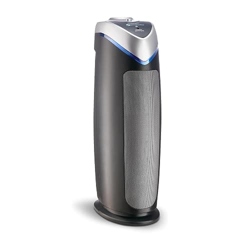 GermGuardian 4-In-1 HEPA Air Purifier for Home, Large Rooms Up To 743 Sq. Ft. with HEPA Air Filter, UV-C Light & Odor Reduction, AC4825E, 22" Tower, Gray - Image 1
