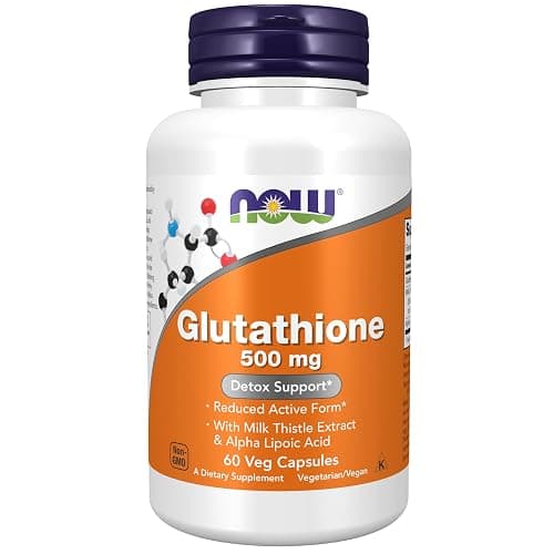NOW Foods Supplements, Glutathione 500 mg, With Milk Thistle Extract & Alpha Lipoic Acid, Free Radical Neutralizer*, 60 Veg Capsules - Image 1
