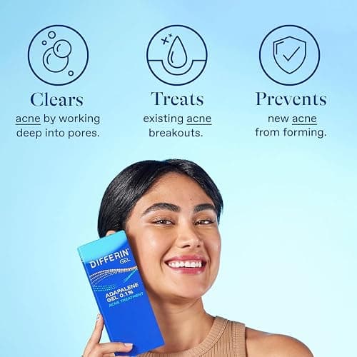 Differin Acne Treatment Gel, 30 Day Supply, Retinoid Treatment for Face with 0.1% Adapalene, Gentle Skin Care for Acne Prone Sensitive Skin, 15g Tube (Packaging May Vary) thumbnail 10