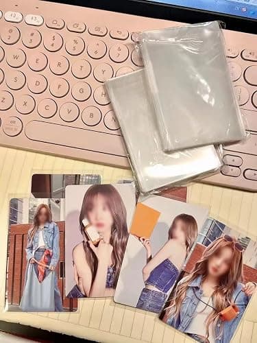 100 Pcs photocard Sleeves, 57x88mm Ultra Clear and Thick Sleeves Idol Photo Cards Protector Trading Cards Shield Cover thumbnail 2