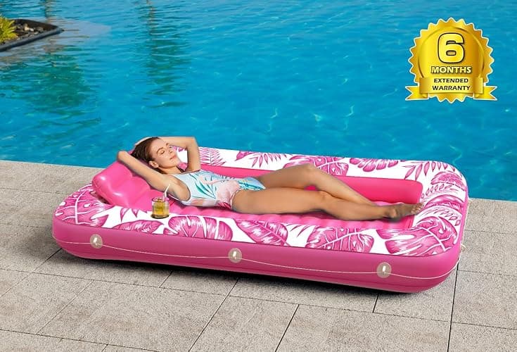 Inflatable Tanning Pool Lounger Float - Jasonwell 4 in 1 Sun Tan Tub Sunbathing Pool Lounge Raft Floatie Toys Water Filled Tanning Bed Mat Pad for Adult Blow Up Kiddie Pool Kids Ball Pit thumbnail 7