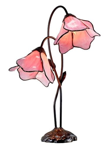 Dale Tiffany TT12146 Poelking 2-Light Pink Lily Table Lamp, Bronze thumbnail 4