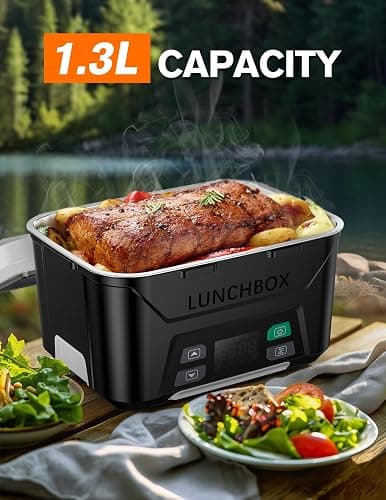 EAST OAK Cordless Electric Lunch Box for Adults, Heated Lunch Box Battery Powered with Automatic Heating, 5.5 Cups Portable Food Warmer with Insulated Carry Bag thumbnail 4
