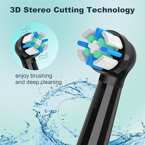 8Count Replacement Toothbrush Heads Compatible with Oral B iO Series 2/3/4/5/6/7/8/9/10 Electric Toothbrush,Medium Bristles for Effective Plaque Removal(Black) thumbnail 3