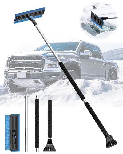 helloleiboo 2025 Extra Long 55.7" Ice Scrapers for Car Windshield Multi-Functional Detachable Car Ice Scraper with Foam Grip and 270° Pivoting Brush Head Snow Brush for SUV Truck Auto (Blue) thumbnail 9