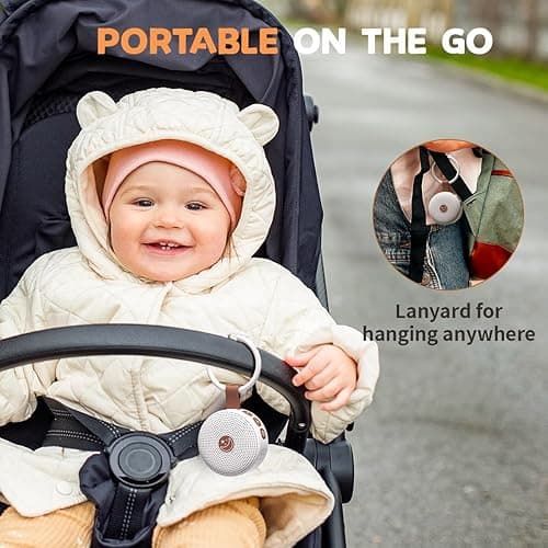 Mini Portable White Noise Machine Sound Machine with 30 Soothing Sounds for Baby Kids Adults Sleeping 32 Volume Levels Rechargeable Brown Noise Sleep Machine for Office Privacy Travel Sound Therapy thumbnail 6