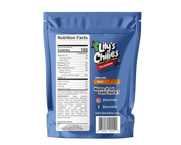 Lilys Chilies, Sour and Chili Chewy Candy (Chili Blueberry Belts) thumbnail 2
