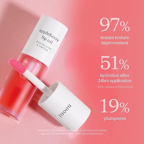 NOONI Korean Lip Oil - Appleberry | Long-Lasting, Moisturizing, Plumping, Revitalizing for Dry Lips, Waterproof, No Peel Off, Hydrating, Nourishing Crystal Clear, Stocking Stuffers, 0.12 FL Oz thumbnail 4