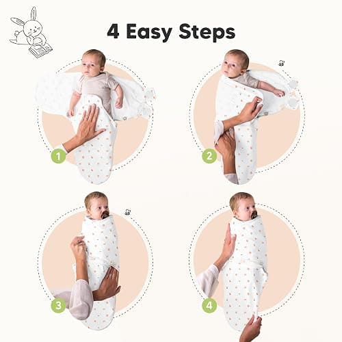 3-Pack Organic Baby Swaddle Sleep Sacks - Swaddles for Newborns, Infant 0-3 Months, Baby Girls, Boys, Soft & Snug Newborn Sleep Sack, Nursery Swaddling Blankets (Butterflies) thumbnail 3
