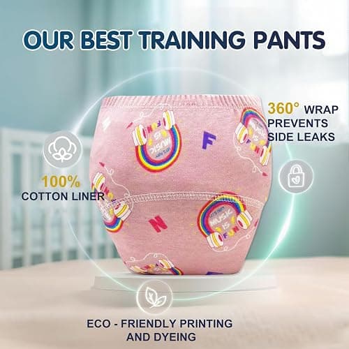 Upairy Training Pants for Girls Boys,Toddler Potty Training Underwear,Leakproof Reusable Kid Confident Panties,Children's Potty Underwear 100% Cotton for 2T-6T(6PCS,L) thumbnail 2
