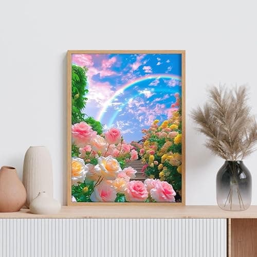 GEEHEIY Flowers Diamond Art Kits for Adults, 5D Spring Diamond Painting Kits for Beginner, DIY Full Drill Round Gem Art for Home Wall Decor 12 x16 Inch thumbnail 8