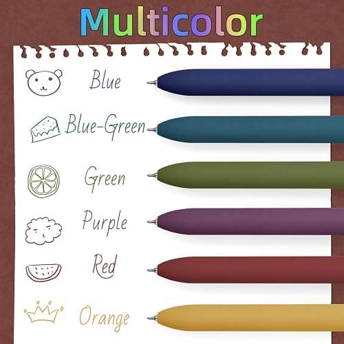 UIXJODO Colorful Pens, 6 Pcs Colored Pens Fine Point Smooth Writing Pen, 0.5mm Colored Ink Gel Pen for Journaling Note Taking Writing, Office School Supplies Gifts for Women (6 Pcs Gold Vintage) thumbnail 3