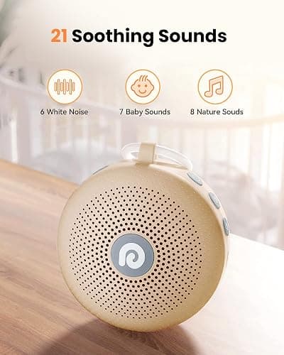 Dreamegg D11MAX, Portable White Noise Machine for Baby & Adults, Khaki | Sound Machine with 21 Soothing Sounds, USB Rechargeable, Powerful Battery, Ideal for Nursery, Travel, Home, Gift Choice thumbnail 3