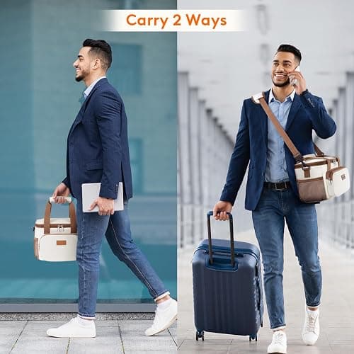 Lifewit Medium Lunch Bag, Insulated Lunch Box, Soft Cooler Cooling Tote for Adult Men Women, Beige 12-Can (9L) thumbnail 7