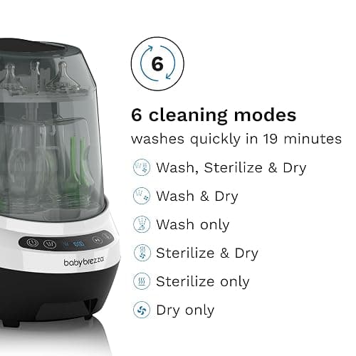 Baby Brezza Bottle Washer Pro - Baby Bottle Washer, Sterilizer + Dryer - All in One Machine Cleans Bottles, Pump Parts, & Sippy Cups - Replaces Hand Washing, Bottle Brushes and Drying Racks thumbnail 9