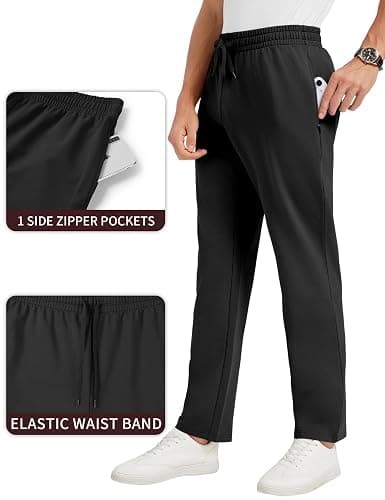 Idtswch 30/32/34/36/38/40 Long Inseam Mens Tall Sweatpants Open Bottom Joggers Athletic Yoga Pants with Pockets thumbnail 4