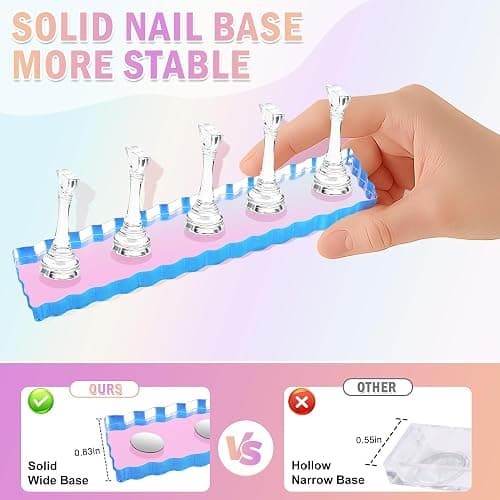 BAGTeck Nail Stand for Press Ons, Nail Holder for Painting Nails, Press on Nail Holder, 1 Heart Shaped Acrylic Magnetic Nail Stands for Nail Art with Double-sided Tape Home Salon DIY Display Supplies thumbnail 5