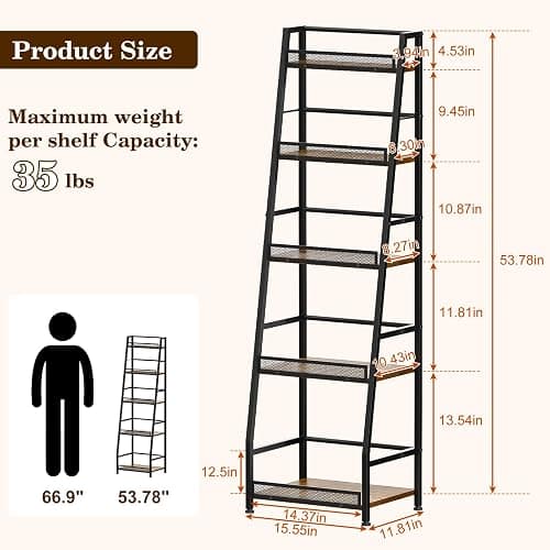 5-Tier Trapezoid Liquor Stand for Home Bar, Large-Capacity Liquor Cabinet Bar for Home, Stepped Wine Rack Freestanding Floor for Whiskey, Corner Wine Bottle Display Shelf with Fences for Living Room thumbnail 2