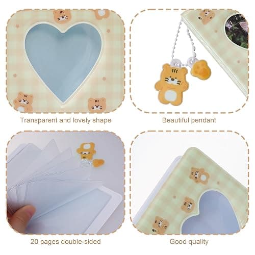 2 Pieces Photocard Binder Album, Mini Photo Album Kpop, 3 Inch Kpop Love Heart Hollow Photocard Binder, Mini Photo Card Book Holder (Style 1) thumbnail 4