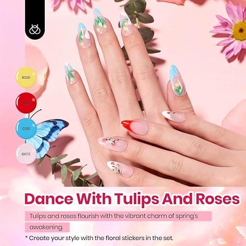 beetles Pastel Easter Gel Polish Set - Petal Symphony Collection, 40 Pcs 36 Colors Gel Polish Set Spring Colors Pink Red Green Blue Color Gel with Base&Glossy Matte Top Coat UV LED Nail Art thumbnail 4