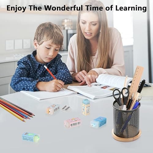 9 Gommes Rectangulaires pour Enfants, Gomme Enfant Dinosaure/Monde Océanique/Animal, 4.5CM Douce Amusant Mignon Crayon Gomme avec Taille-Crayon pour Écrire/Dessiner/Fournitures de Bureau thumbnail 5