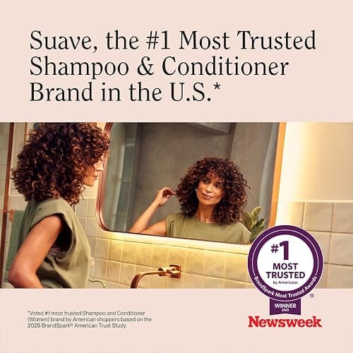 Suave Daily Clarifying Shampoo & Conditioner for Women, 22.5 Oz Ea | Rich Lather Shampoo for Buildup Removal + Hydrating Conditioner | Family-Size Bottles | Long-Lasting Fruity, Floral Fragrance thumbnail 7