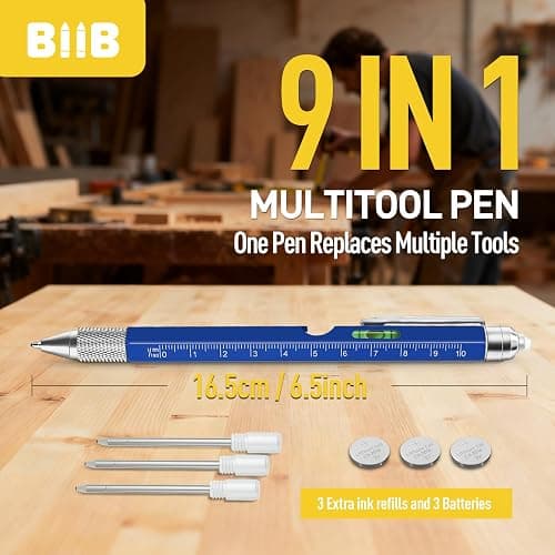 BIIB Easter Gifts for Men 9 in 1 Multitool Pen, Mens Easter Basket Stuffers, Mens Gifts for Dad Him Husband Boyfriend, Dad Gifts from Daughter, Gifts for Men Who Have Everything, Cool Tools thumbnail 4