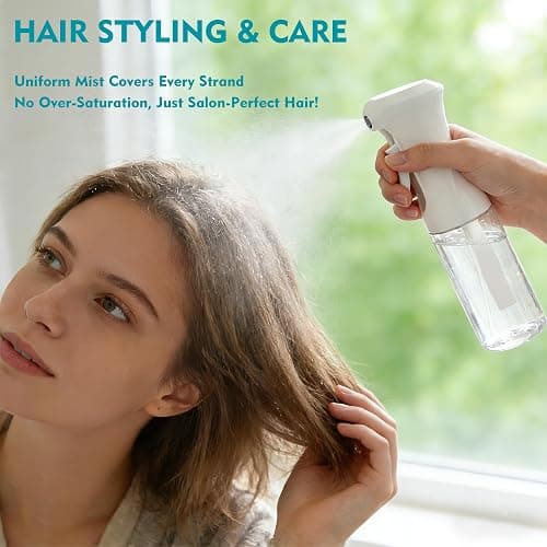 HPPFFY Continuous Spray Bottle, 6.8 OZ Hair Spray Bottles, Ultra-Fine Mister Spray Bottle for Hairstyling, Cleaning, Plants, Pets, Salons, and More (1 Pack) thumbnail 5