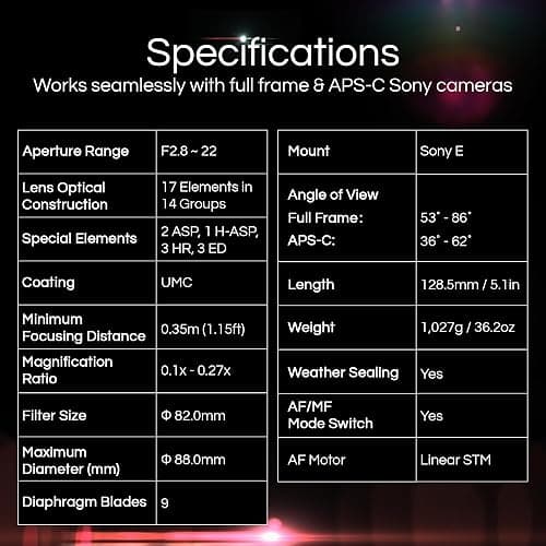 Rokinon 24-70mm F2.8 AF Zoom Lens for Sony E – Full Frame, Par-Focal, Fast Autofocus, Weather Sealed, UMC Coated, Cinematic Video Ready, Silent Operation, Manual Control Support, Custom Switch thumbnail 4
