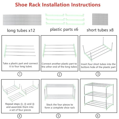 Jucaifu Stackable Small Shoe Rack, Entryway, Hallway and Closet Space Saving Storage and Organization (3-Tier, Green) thumbnail 6