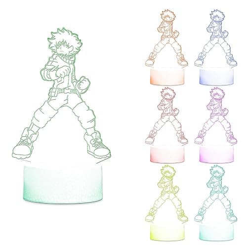 My Hero Academia LED Lamp Set for Kids - Bundle with 5-Color Changing Night Light Featuring MHA Anime Characters Plus Stickers, More | My Hero Academia Room Decor Pack thumbnail 3
