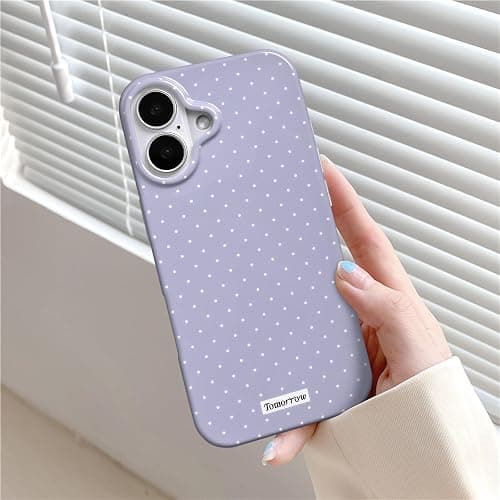 inewateri Compatible for iPhone 17 Case with Cute Fashion Polka Dot Aesthetics Design Simple Cases for Soft TPU Slim Protection Cover-Purple thumbnail 2