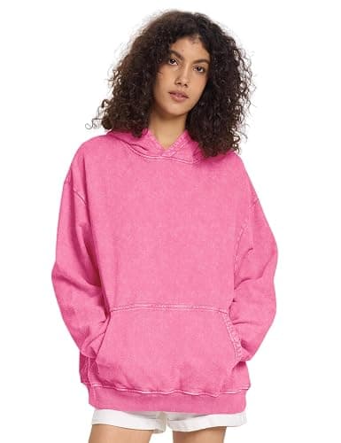 FAIABLE Mens Women Oversized Acid Wash Hoodie Unisex Cotton Heavyweight Sweatshirt Vintage Terry Sweatshirts Tops 2025 thumbnail 2