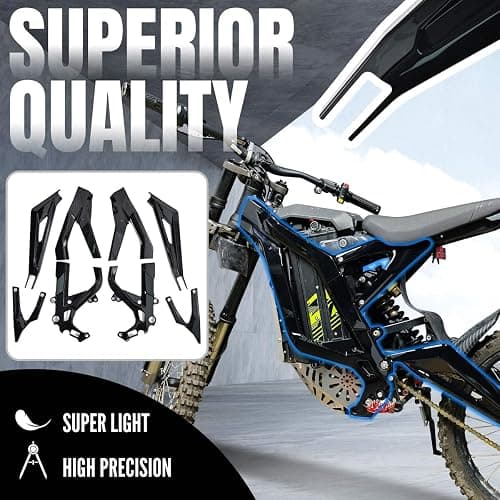 OICCTBF Frame Guards Kit,Gloss Black Body Frame Fairing Protective Cover Protector Guard Sticker Side Body Panel Side Spoiler Cowl Accessoires for Sur Ron Light Bee X LBX Segway X260 X160 thumbnail 7