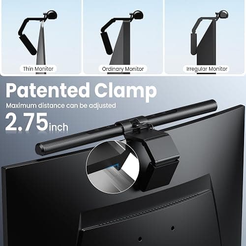 Quntis Wireless Monitor Light bar with Remote & Touch Control, 40cm PC Curved Computer Monitor Lamp Auto Stepless Dimming and Color Temperature, Eye Protect Desktop PC Screen Anti-Blue Light Bar thumbnail 8