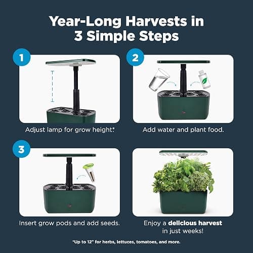 AeroGarden Harvest Lite in Green, Soil-Free Indoor Hydroponic Garden with LED Grow Light for Year-Round Gardening of up to 6 Herbs and Vegetables thumbnail 9