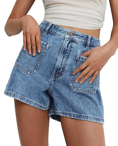 onlypuff Women Ripped Denim Shorts Distressed Mid Rise Stretchy Casual Jean Shorts thumbnail 3