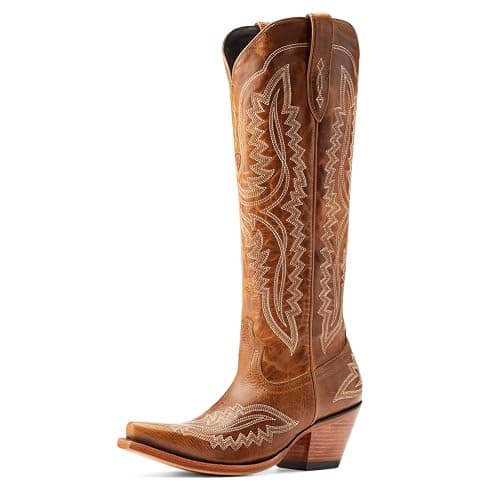 Ariat Womens Casanova Embroidered Snip Toe Zippered Casual Boots Knee High Mid Heel 2-3" - Blue - Image 1